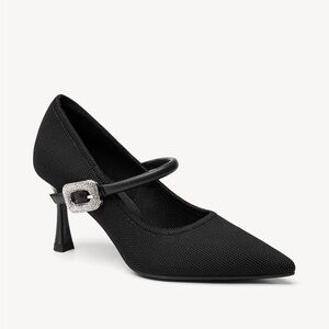 EternalPace Shimmer Buckle Pointed Toe Heeled Pump